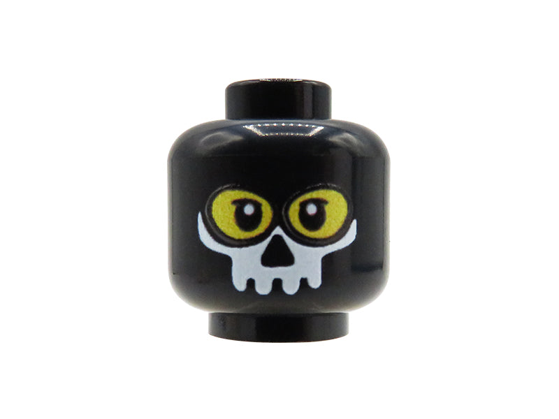 Czarna maska / kominiarka Ghost - Nadruk custom na główce figurki - żółta