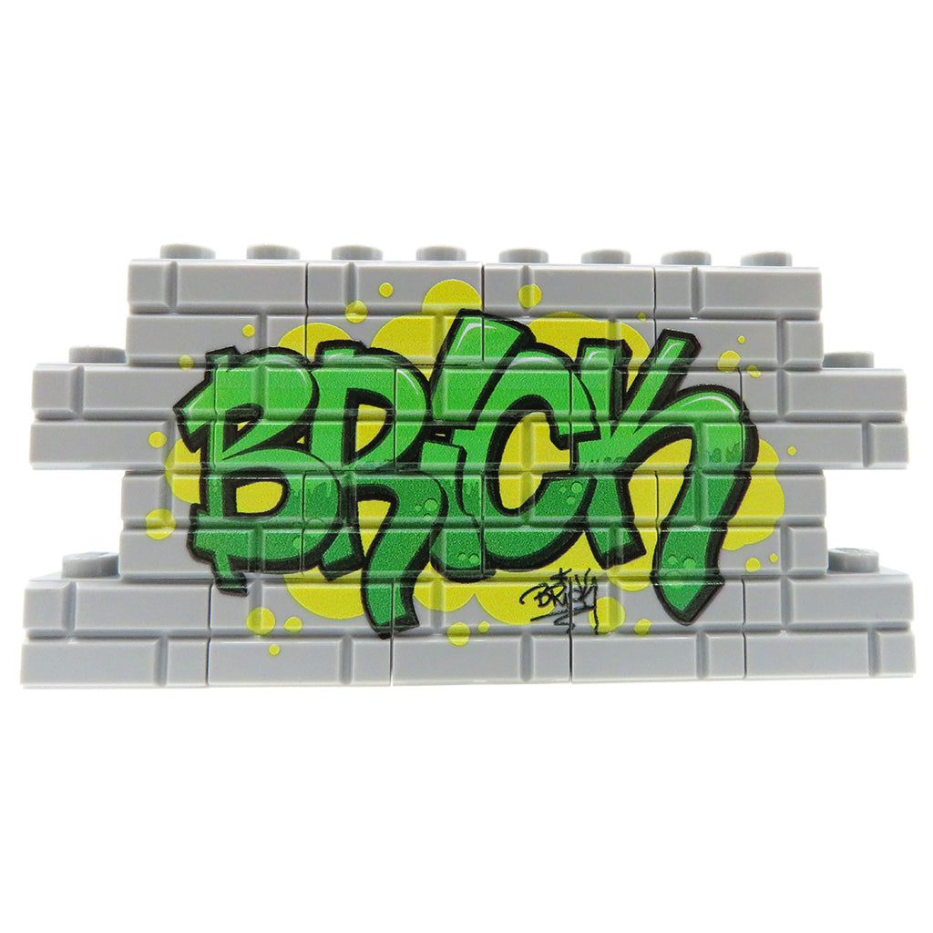 NAH Customs - Green street art graffiti custom printed on LEGO bricks