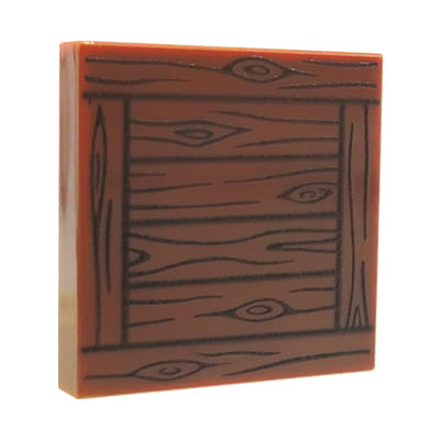 NAH Customs - Wooden chest or crate lid top custom printed on 2x2 LEGO tile