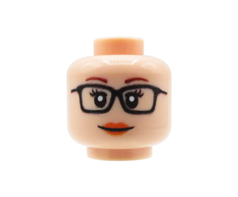 Kobieta, okulary - Nadruk custom na główce figurki - cielista