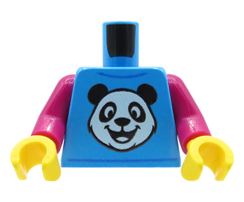 Koszulka z pandą - Nadruk custom na torsie figurki - żółte dłonie