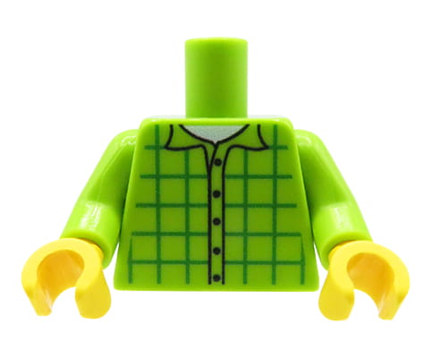 Zielona koszula - Nadruk custom na torsie figurki - żółte dłonie