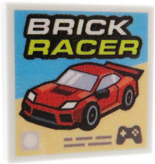 Brick Racer video game - Custom printed tile 2x2