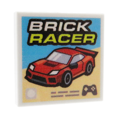 Brick Racer video game - Custom printed tile 2x2