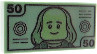 50 Banknote / Bill - Custom printed tile 1x2