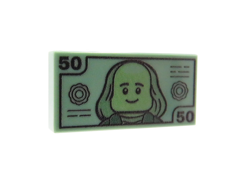 50 Banknote / Bill - Custom printed tile 1x2