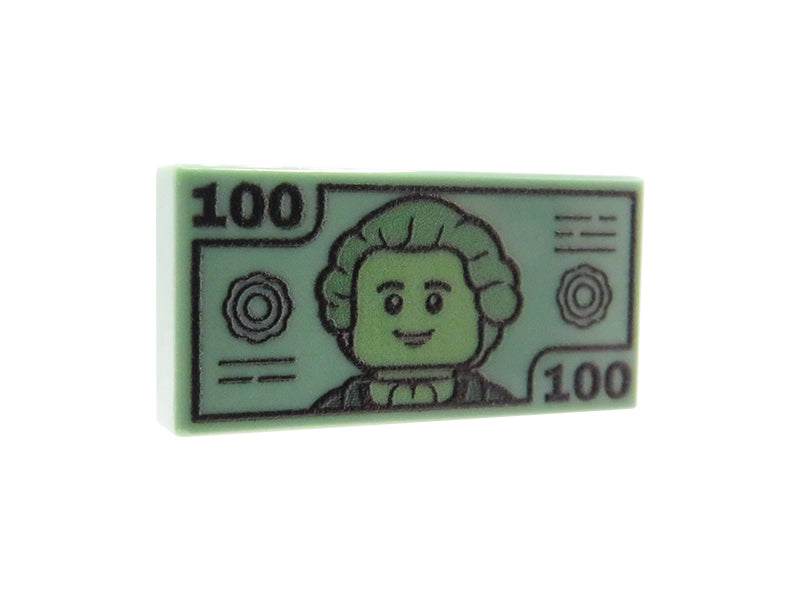 100 Banknote / Bill - Custom printed tile 1x2