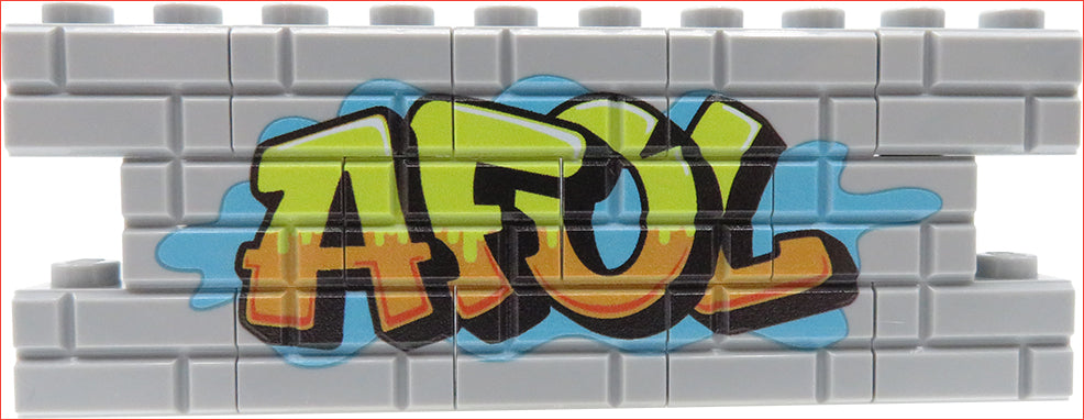 Graffiti AFOL (żółte) - Naduk custom na klockach