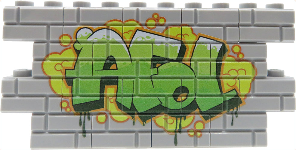Graffiti AFOL (zielone) - Nadruk custom na klockach