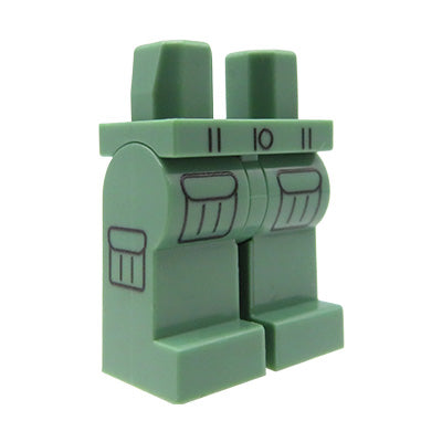 Custom  printedLEGO legs – green cargo pants with front and side pockets