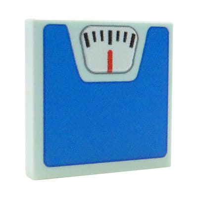 NAH Customs - Bathroom weight scale custom printed on 2x2 LEGO tile