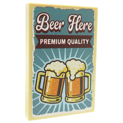 NAH Customs - Vintage beer poster bar sign custom printed on 2x3 LEGO tile