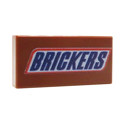 NAH Customs - Brickers chocolate bar custom printed 1x2 LEGO tile