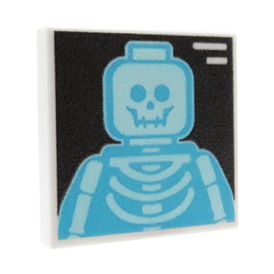 NAH Customs - Chest X-ray scan skeleton radiography doctor medical accessory custom printed on 2x2 LEGO tile