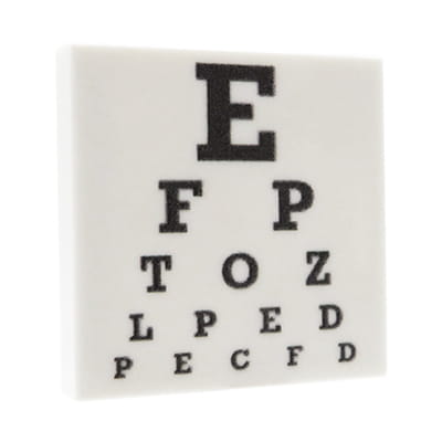 NAH Customs - Snellen eye chart vision test doctor medical accessory custom printed on 2x2 LEGO tile
