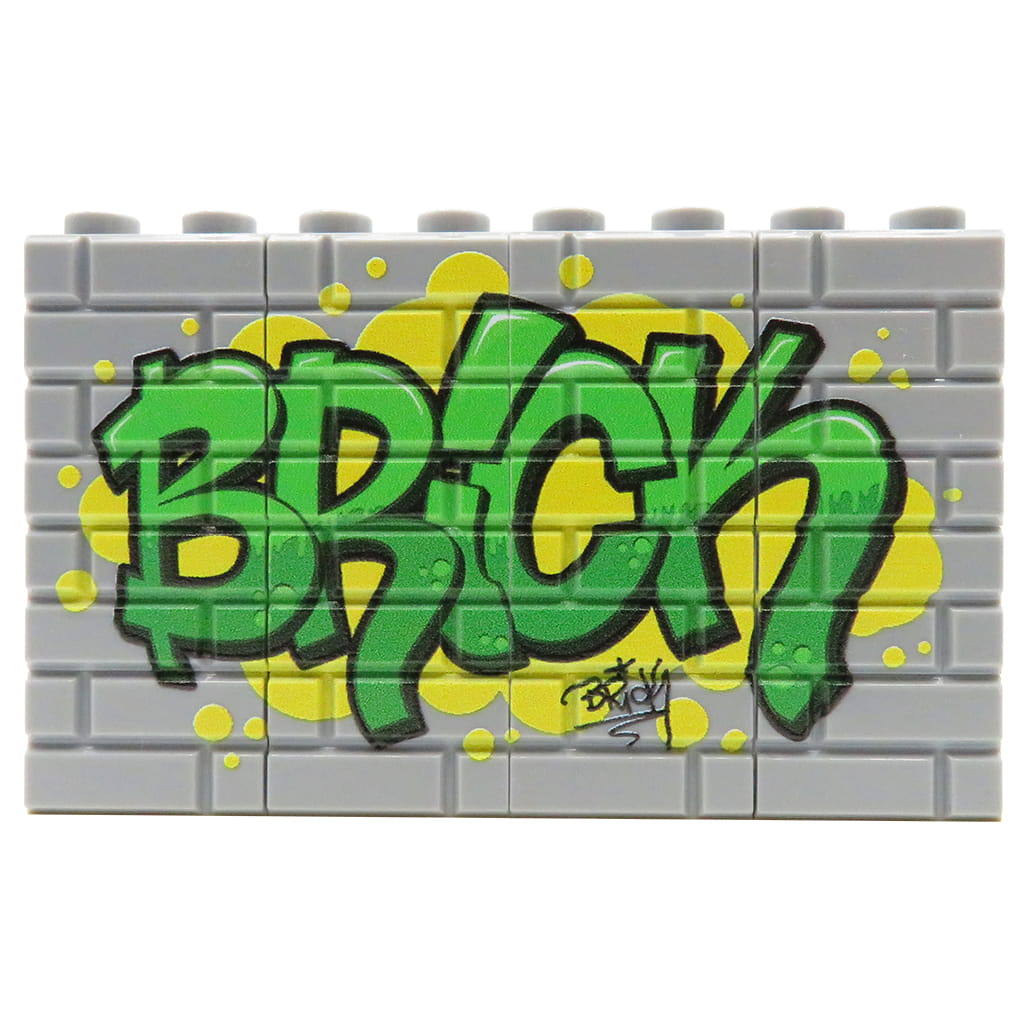 NAH Customs - Green street art graffiti custom printed on LEGO bricks