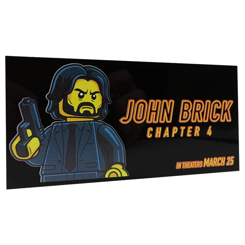 NAH Customs - John Brick action movie billboard sign custom printed on large 8x16 LEGO tile