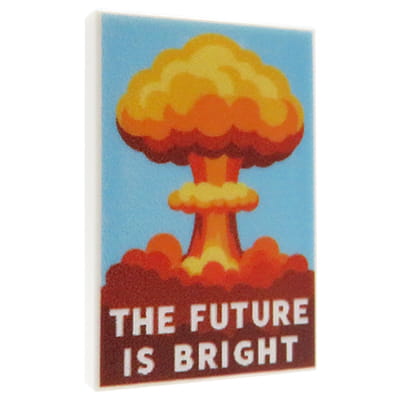 NAH Customs - Nuclear explosion poster custom printed on 2x3 LEGO tile