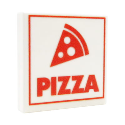 NAH Customs - Italian pizza delivery box custom printed on 2x2 LEGO tile