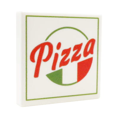 NAH Customs - Italian pizza delivery box alternative design custom printed on 2x2 LEGO tile