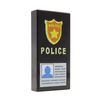 NAH Customs - Police badge custom printed on 1x2 LEGO tile