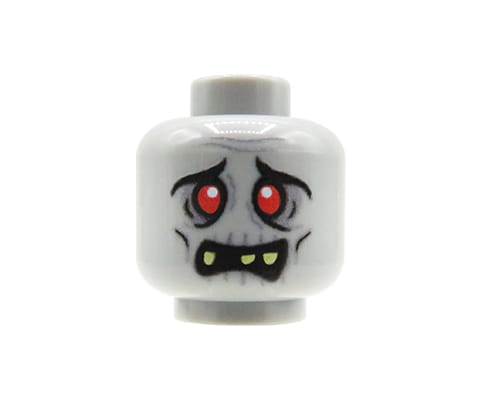 NAH Customs - Scared zombie head terrified infected expression custom printed on authentic LEGO minifigure piece