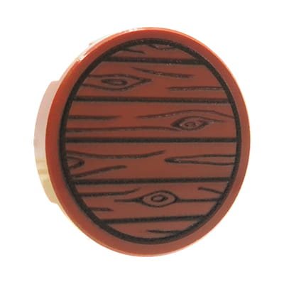 NAH Customs - Wooden barrel lid top custom printed on 2x2 LEGO tile